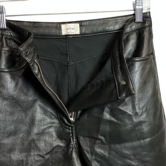 NWT Aritzia Wilfred The Melina Vegan Leather Pants in Black Sz 8, 34" inseam - Picture 8 of 9
